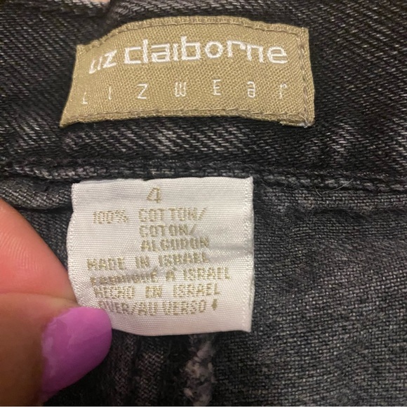 Liz caliborne black jean shorts size:4 - Picture 3 of 3